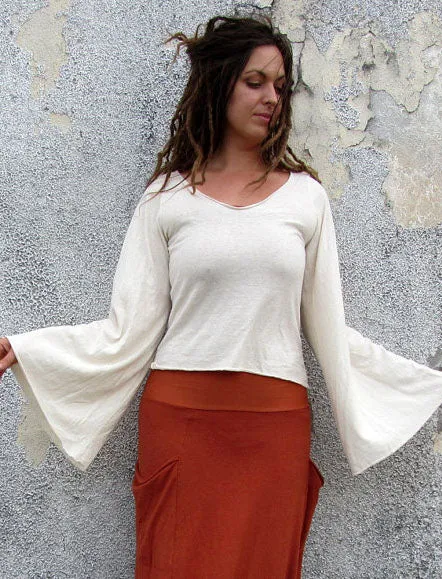 Bell Sleeve Slip Simplicity Cropped Shirt
