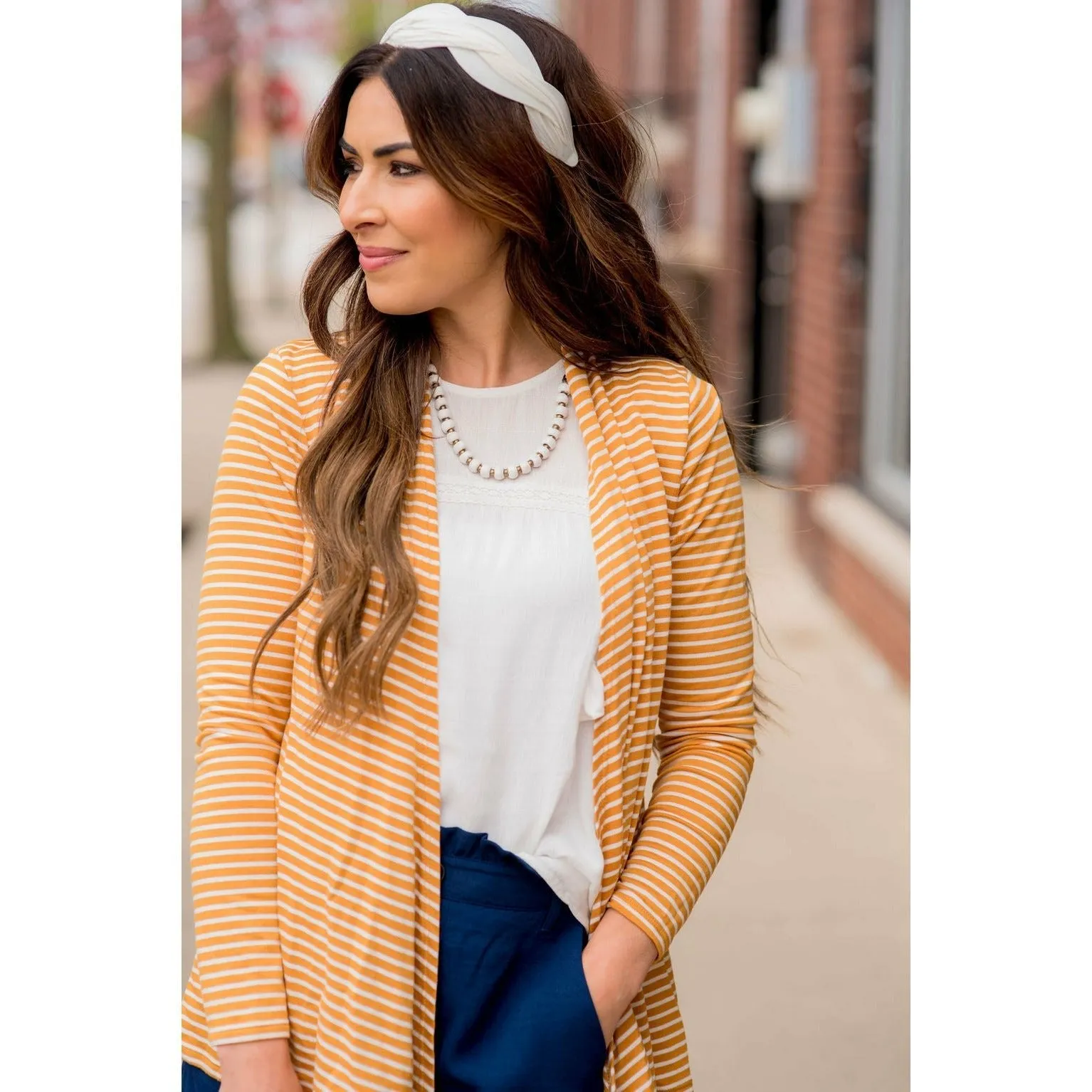 Striped Basic Cardigan